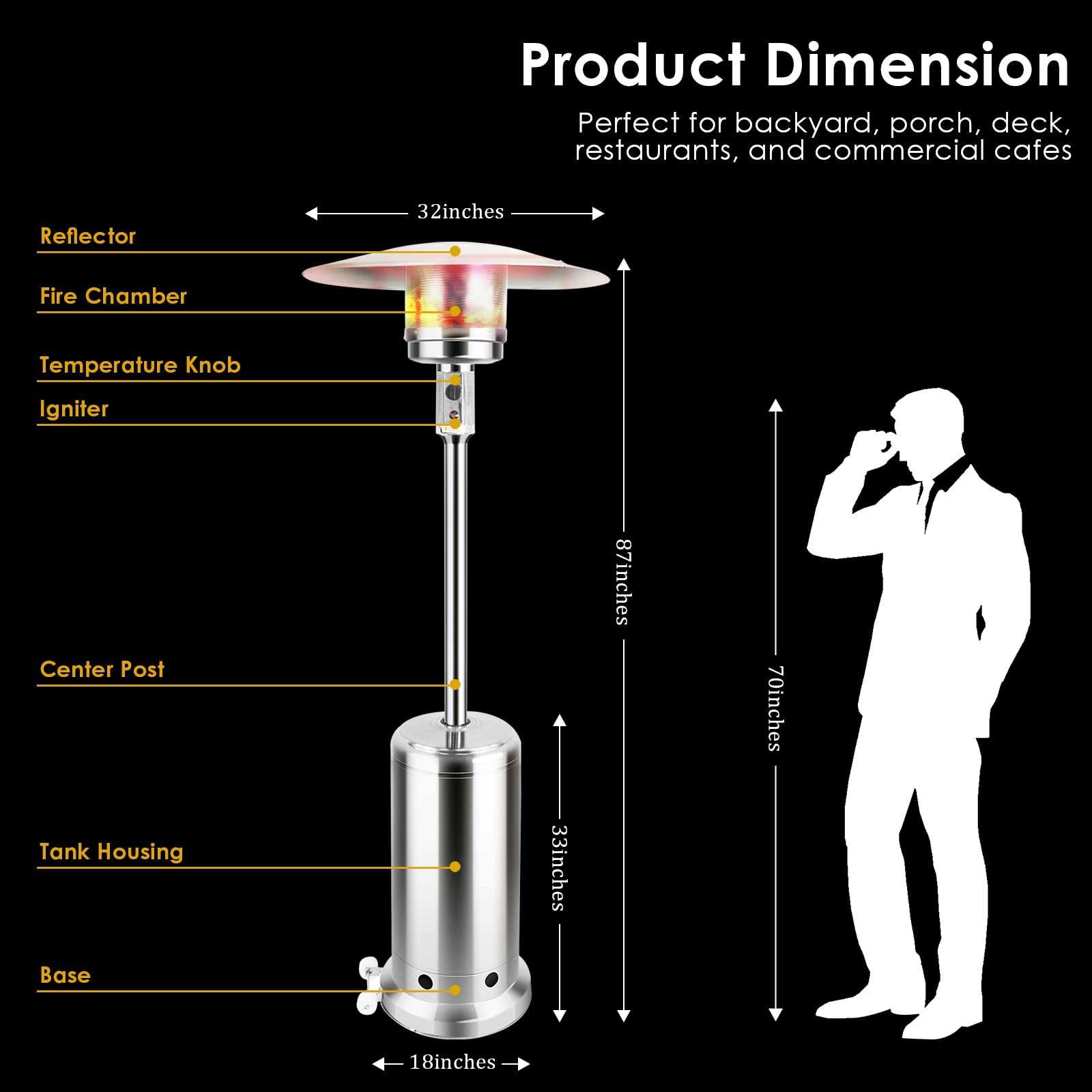 patio heater parts diagram