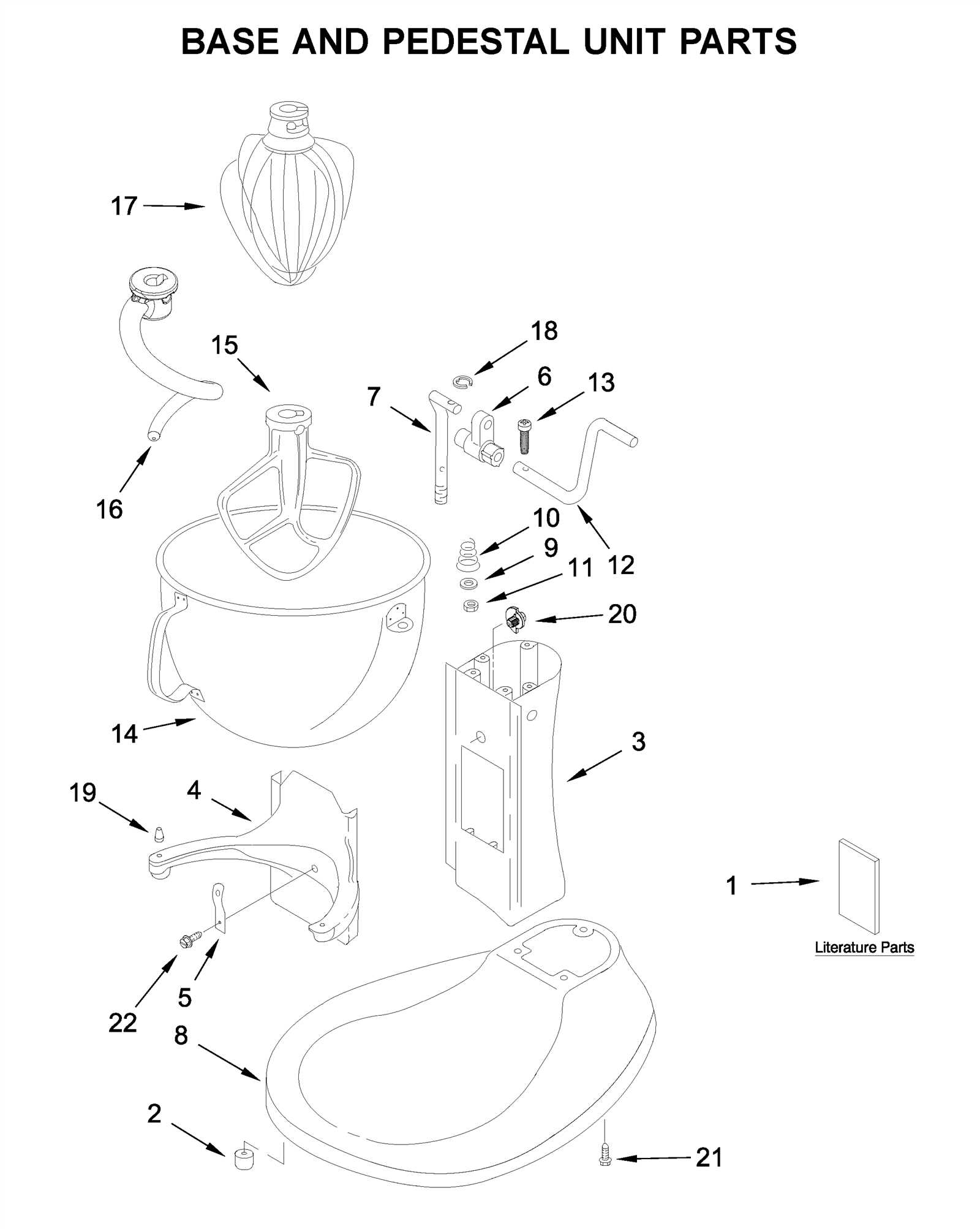 kitchen aid stand mixer parts diagram