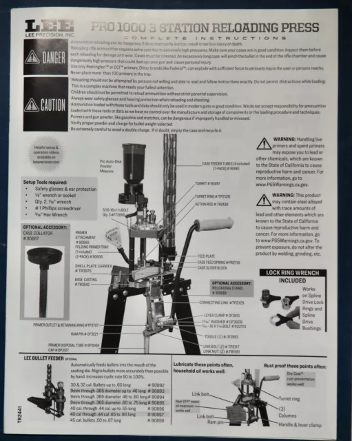 lee pro 1000 parts diagram