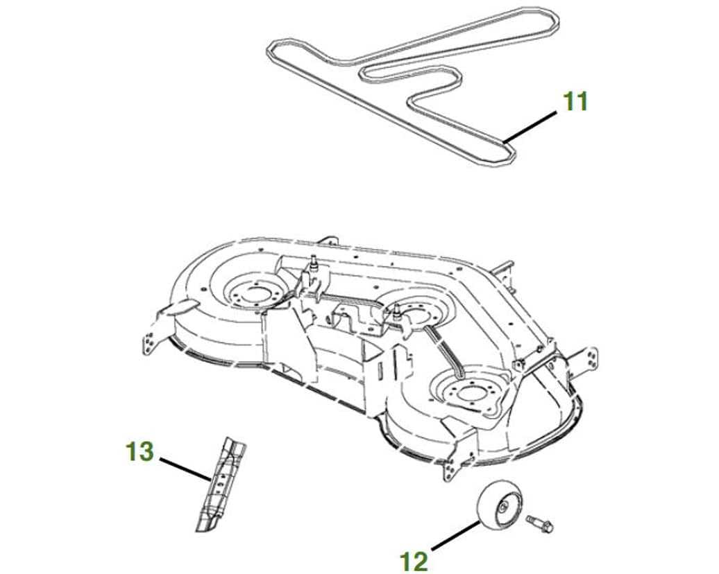 john deere 54 inch mower deck parts diagram