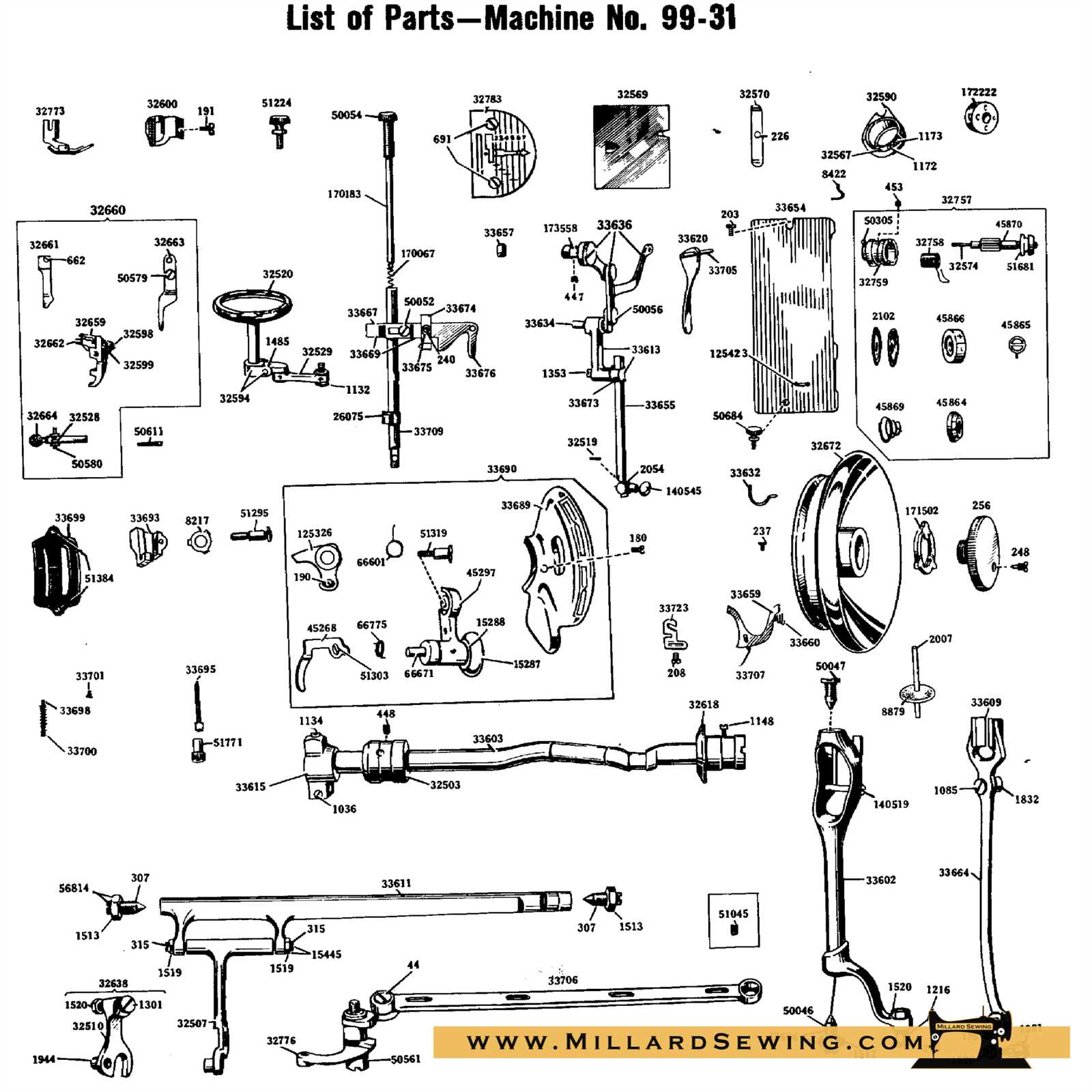 singer 201 parts diagram