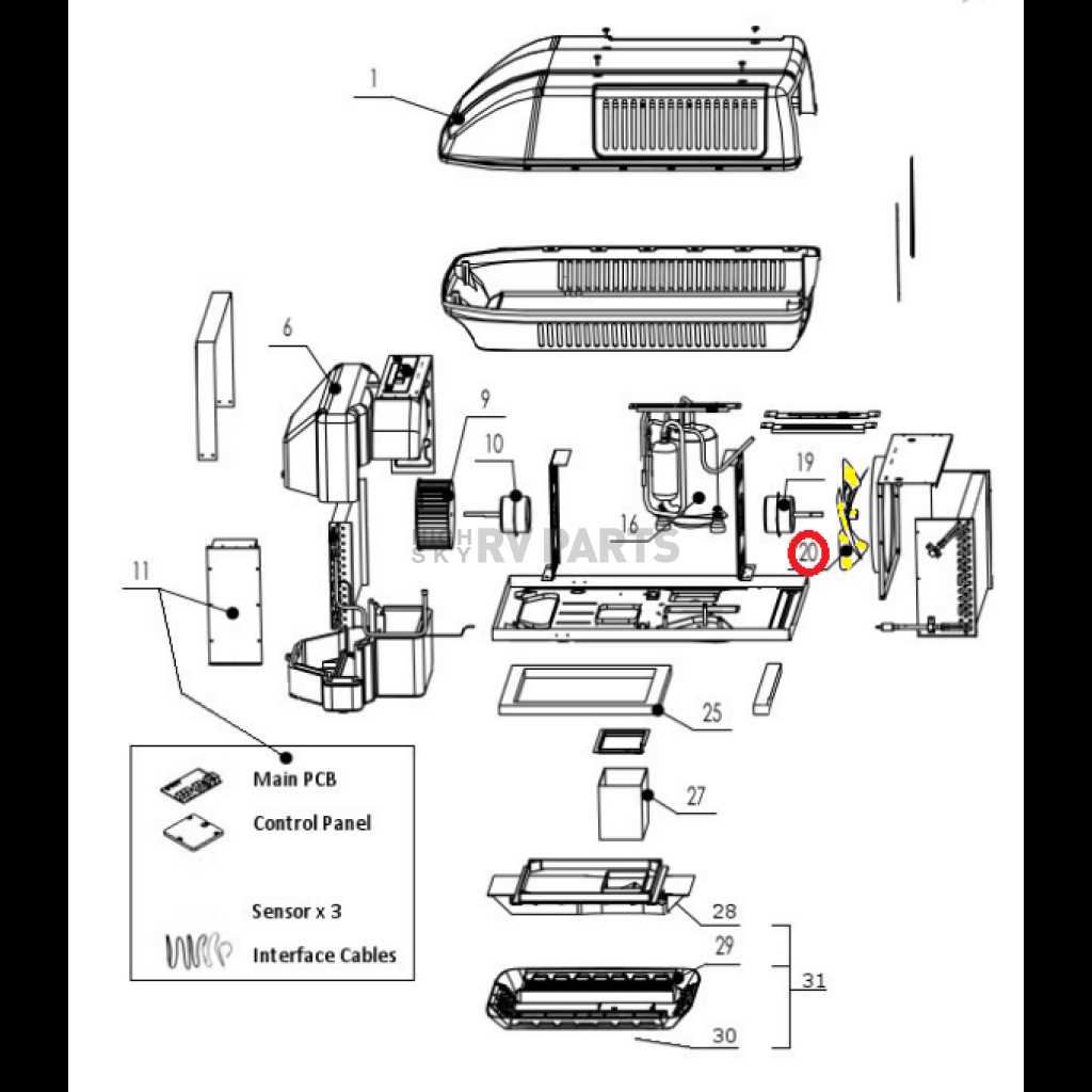 dometic air conditioner parts diagram