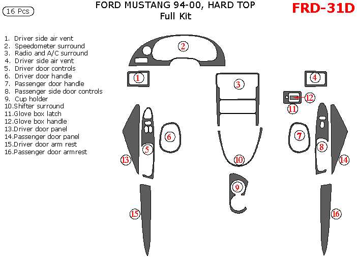 2000 ford mustang parts diagram