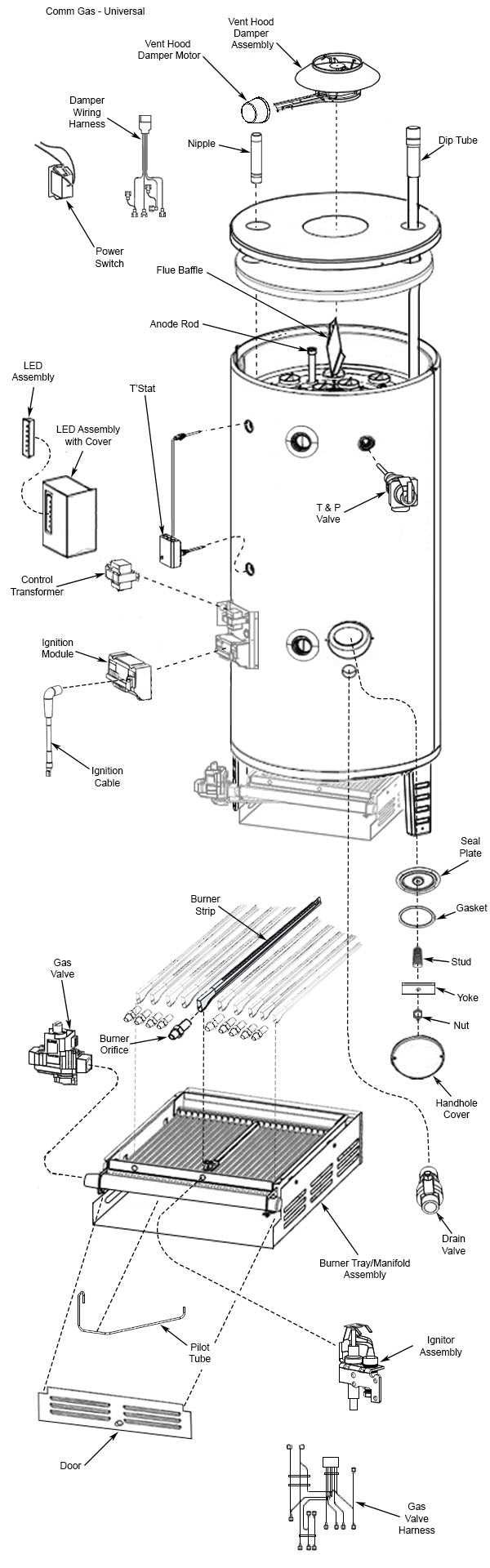 water heater parts diagram