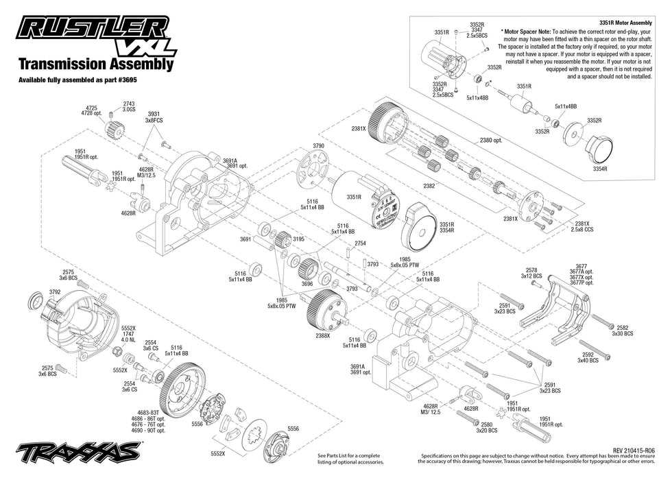 traxxas rustler 4x4 parts diagram