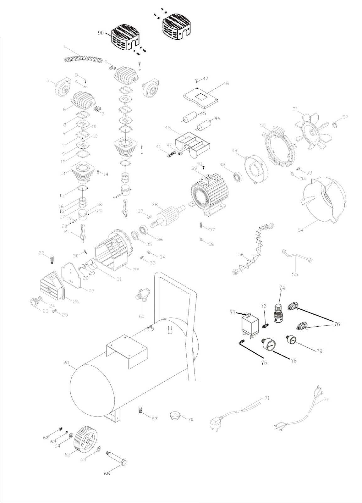 husky compressor parts diagram