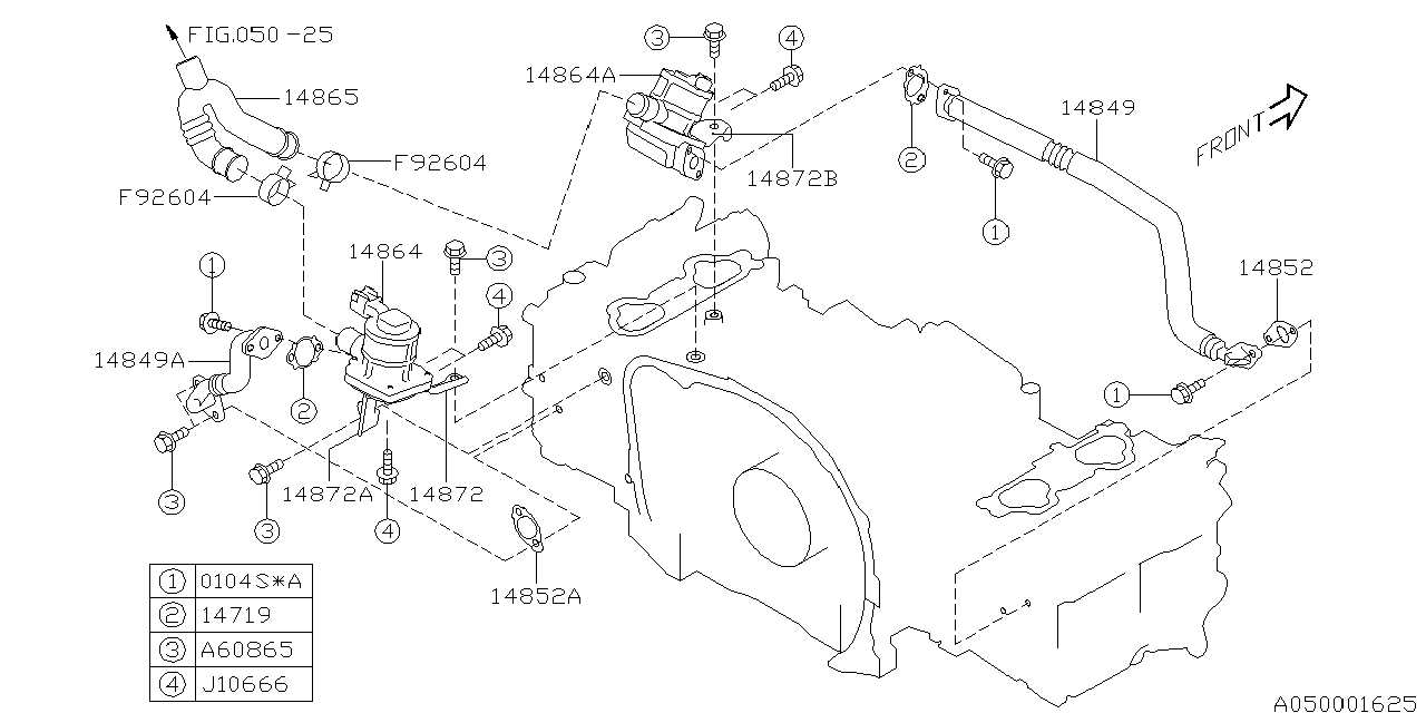 subaru forester engine parts diagram