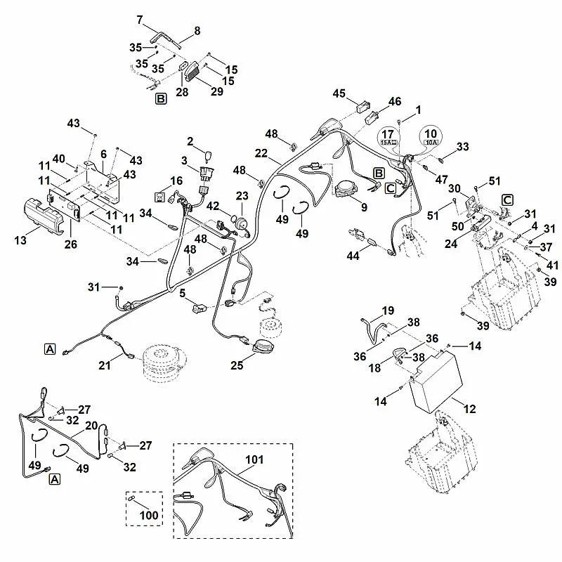 stihl lawn mower parts diagram